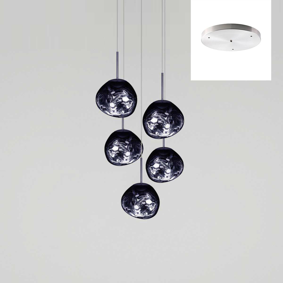 Solara Pendant Lamp Blown Glass Irregular Cluster Sculptural - Lamp Copper