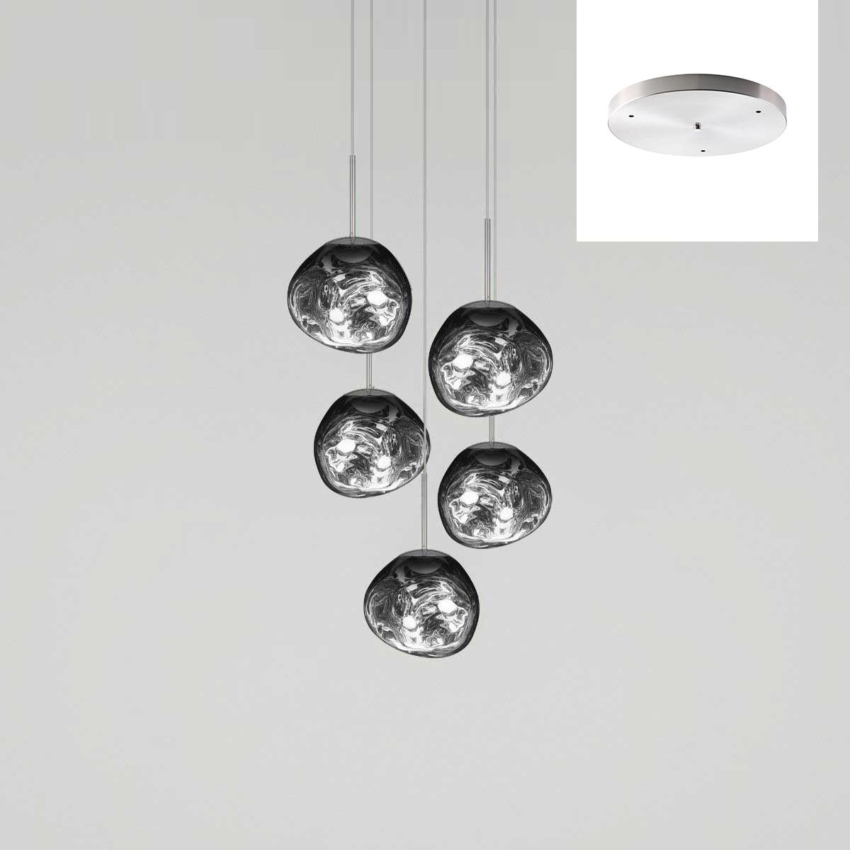 Solara Pendant Lamp Blown Glass Irregular Cluster Sculptural - Lamp Copper