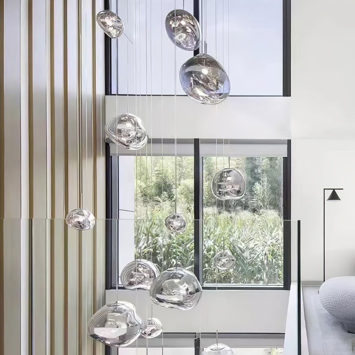 Solara Pendant Lamp Blown Glass Irregular Cluster Sculptural - Lamp Copper