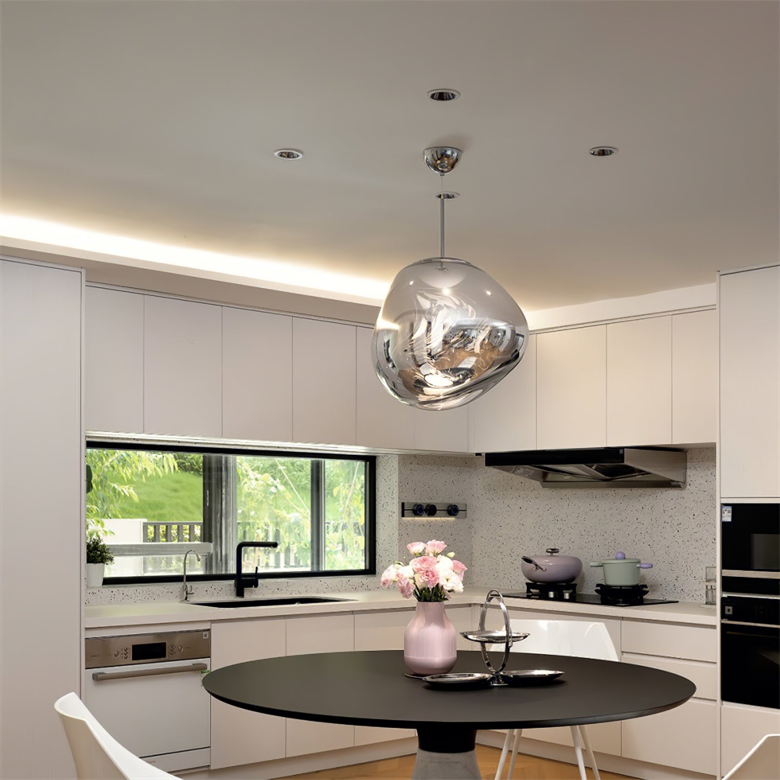 Solara Pendant Lamp Blown Glass Irregular Cluster Sculptural - Lamp Copper