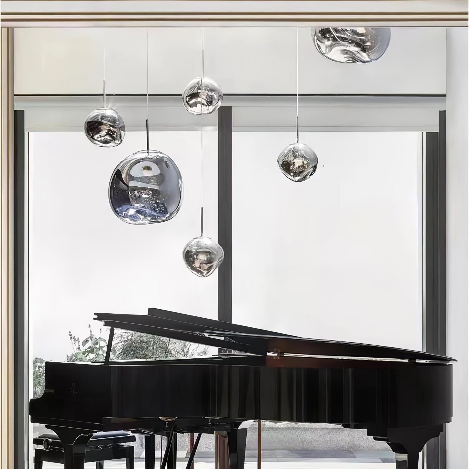 Solara Pendant Lamp Blown Glass Irregular Cluster Sculptural - Lamp Copper