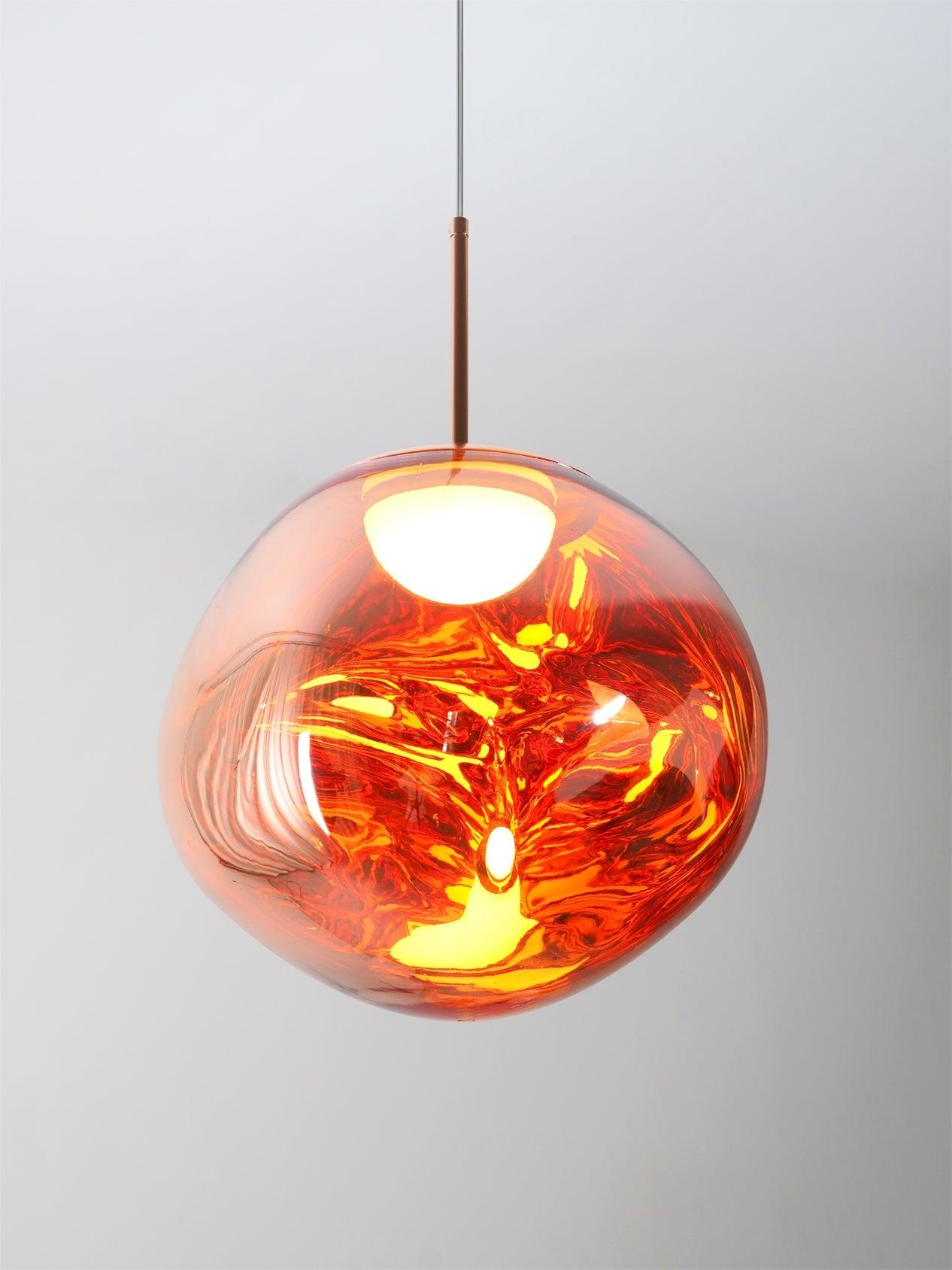Solara Pendant Lamp Blown Glass Irregular Cluster Sculptural - Lamp Copper