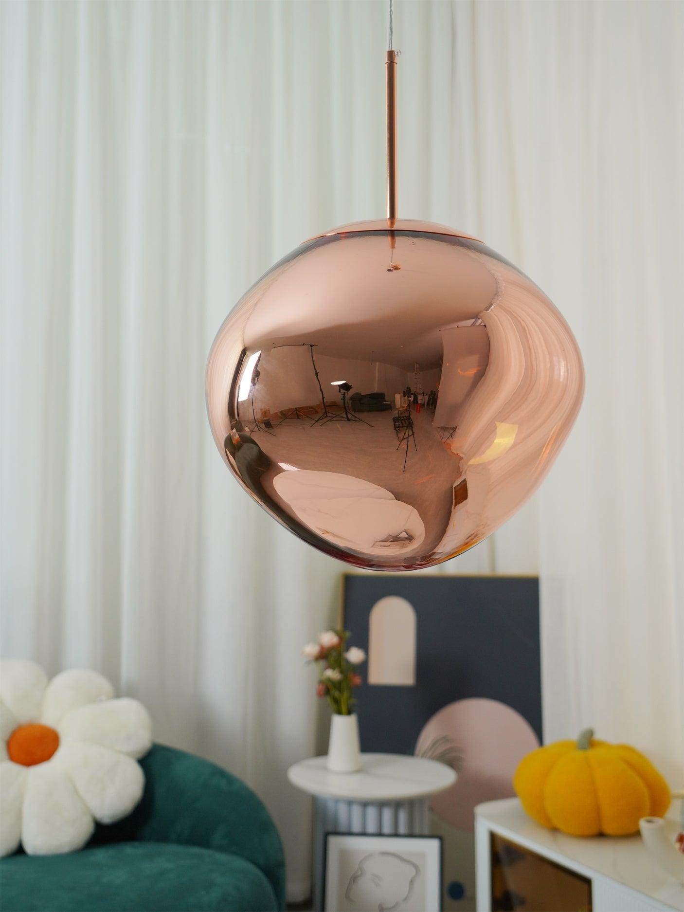 Solara Pendant Lamp Blown Glass Irregular Cluster Sculptural - Lamp Copper