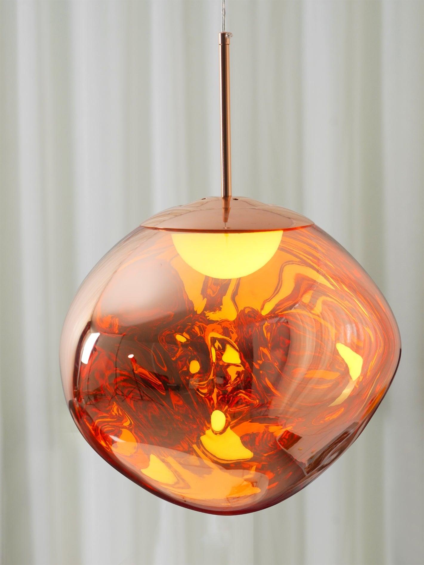 Solara Pendant Lamp Blown Glass Irregular Cluster Sculptural - Lamp Copper