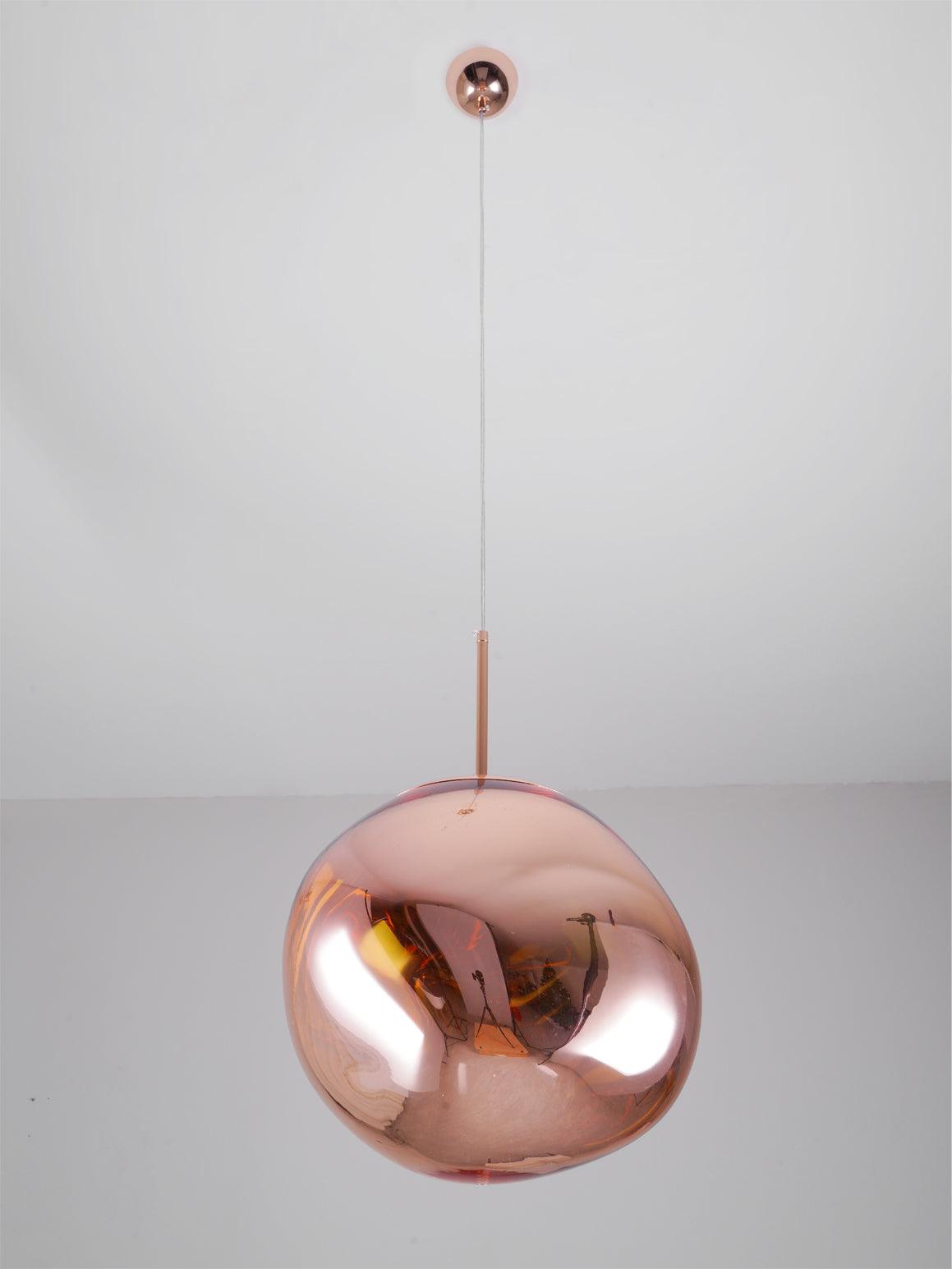 Solara Pendant Lamp Blown Glass Irregular Cluster Sculptural - Lamp Copper