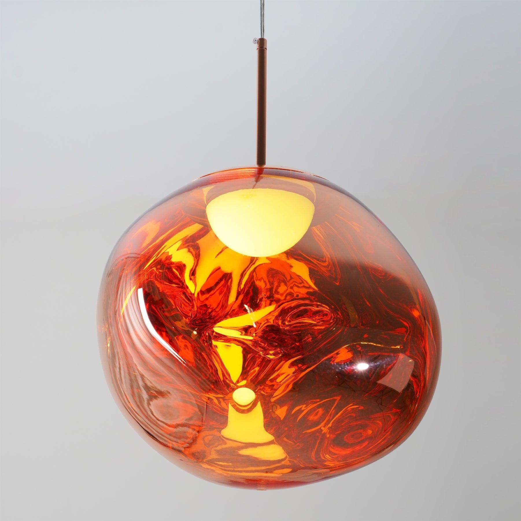 Solara Pendant Lamp Blown Glass Irregular Cluster Sculptural - Lamp Copper