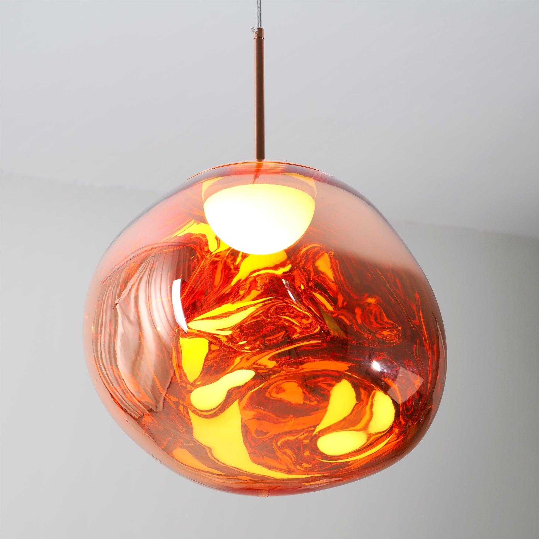 Solara Pendant Lamp Blown Glass Irregular Cluster Sculptural - Lamp Copper