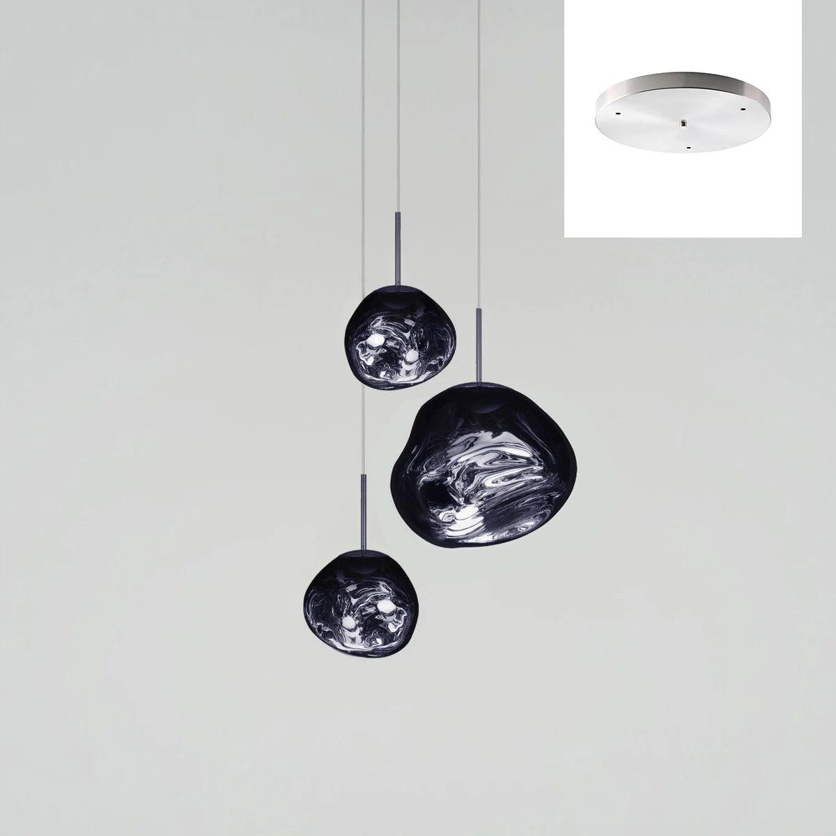 Solara Pendant Lamp Blown Glass Irregular Cluster Sculptural - Lamp Copper