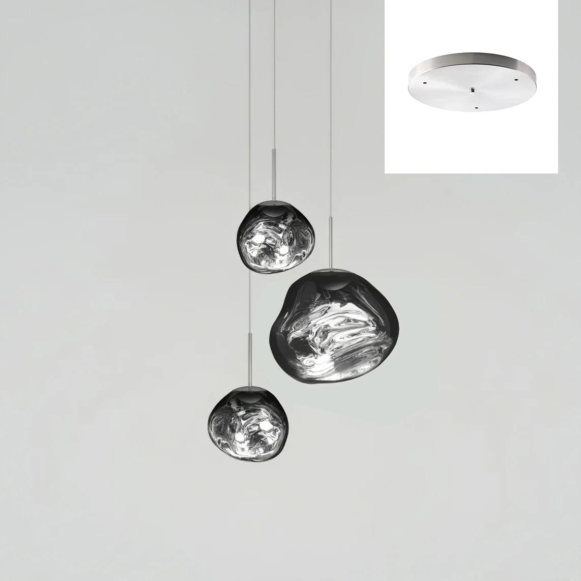 Solara Pendant Lamp Blown Glass Irregular Cluster Sculptural - Lamp Copper