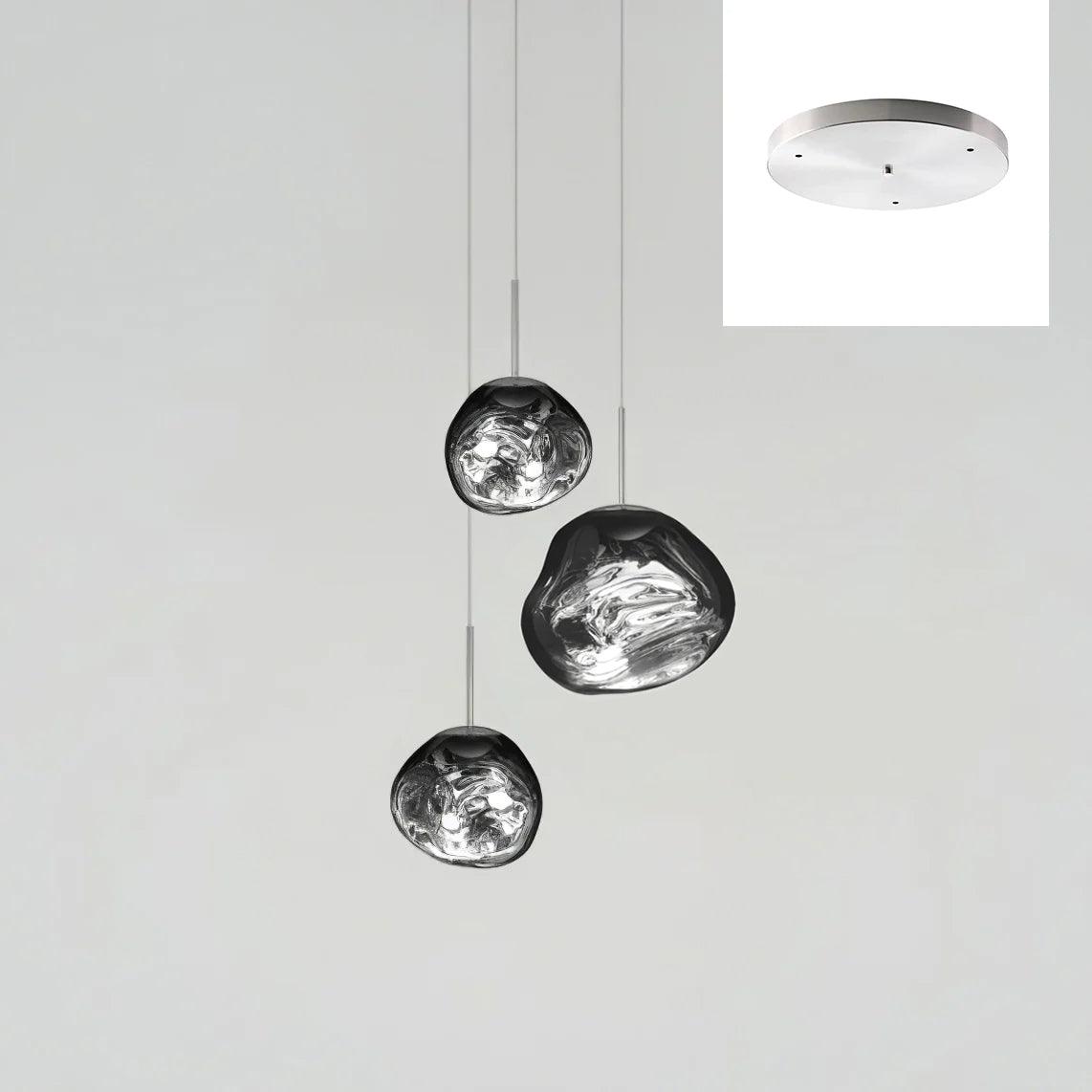 Solara Pendant Lamp Blown Glass Irregular Cluster Sculptural - Lamp Copper