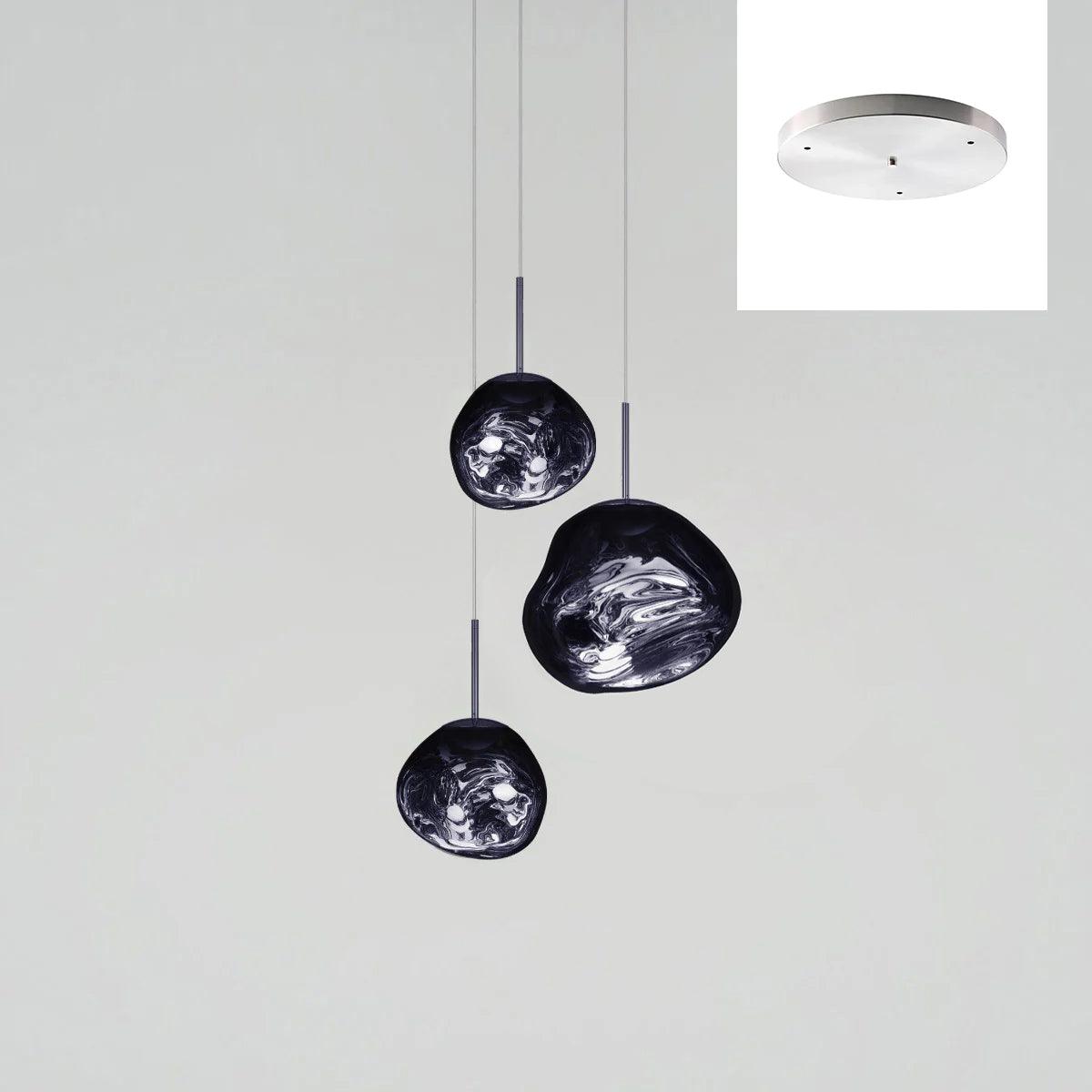 Solara Pendant Lamp Blown Glass Irregular Cluster Sculptural - Lamp Copper