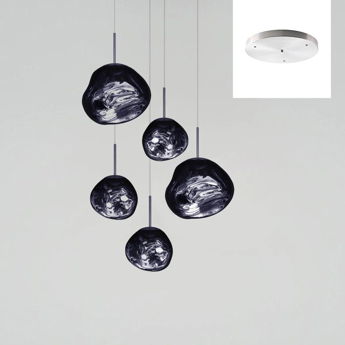 Solara Pendant Lamp Blown Glass Irregular Cluster Sculptural - Lamp Copper