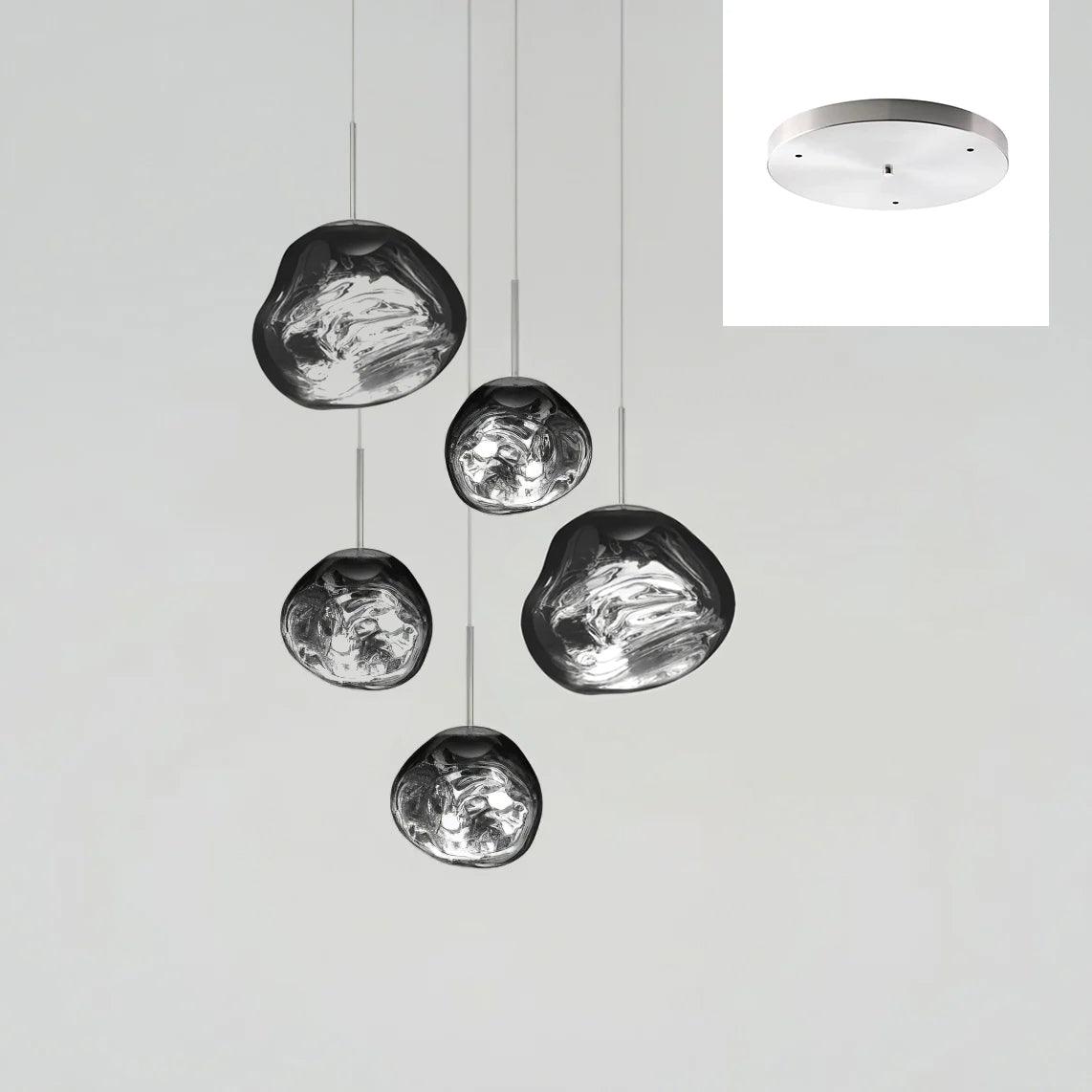 Solara Pendant Lamp Blown Glass Irregular Cluster Sculptural - Lamp Copper