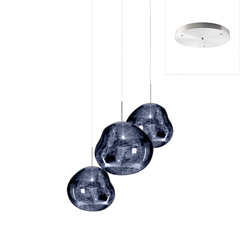 Solara Pendant Lamp Blown Glass Irregular Cluster Sculptural - Lamp Copper