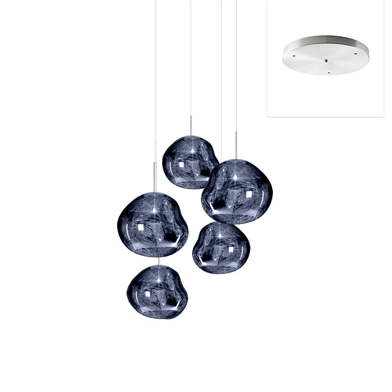 Solara Pendant Lamp Blown Glass Irregular Cluster Sculptural - Lamp Copper