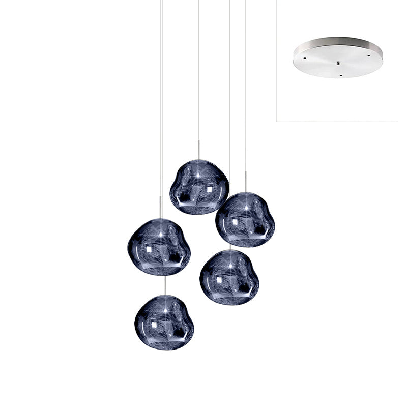 Solara Pendant Lamp Blown Glass Irregular Cluster Sculptural - Lamp Copper