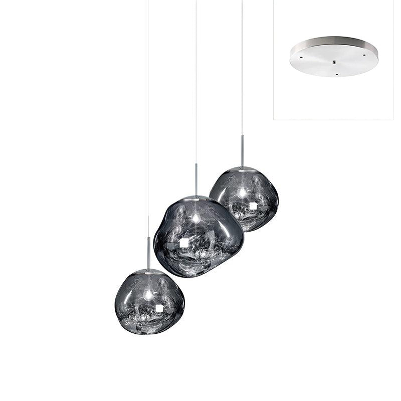 Solara Pendant Lamp Blown Glass Irregular Cluster Sculptural - Lamp Copper