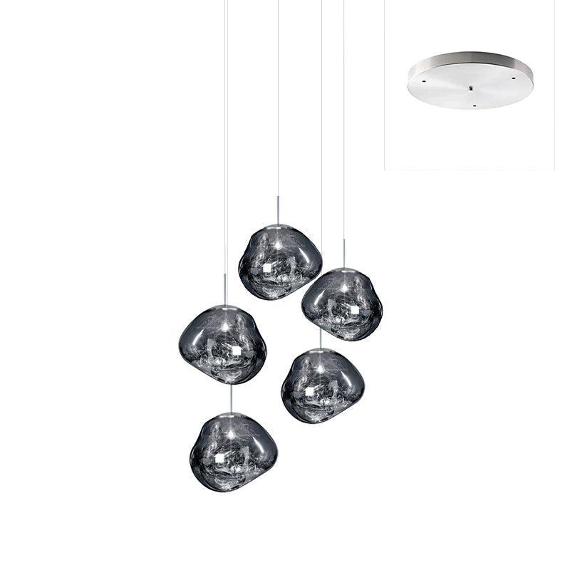 Solara Pendant Lamp Blown Glass Irregular Cluster Sculptural - Lamp Copper