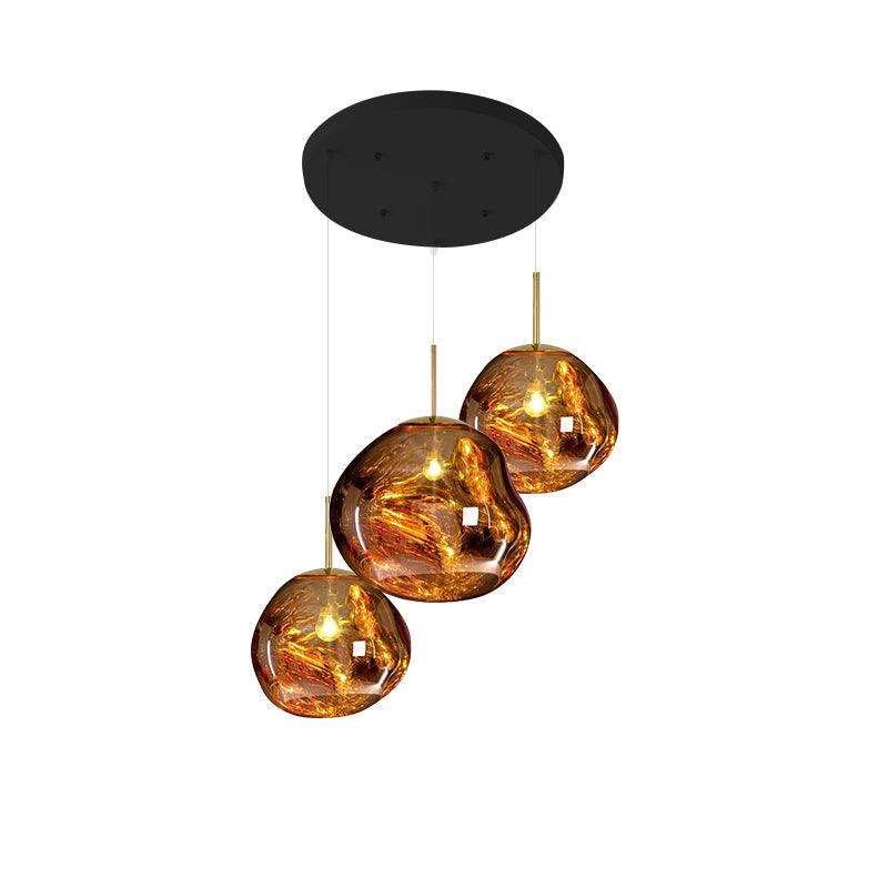 Solara Pendant Lamp Blown Glass Irregular Cluster Sculptural - Lamp Copper