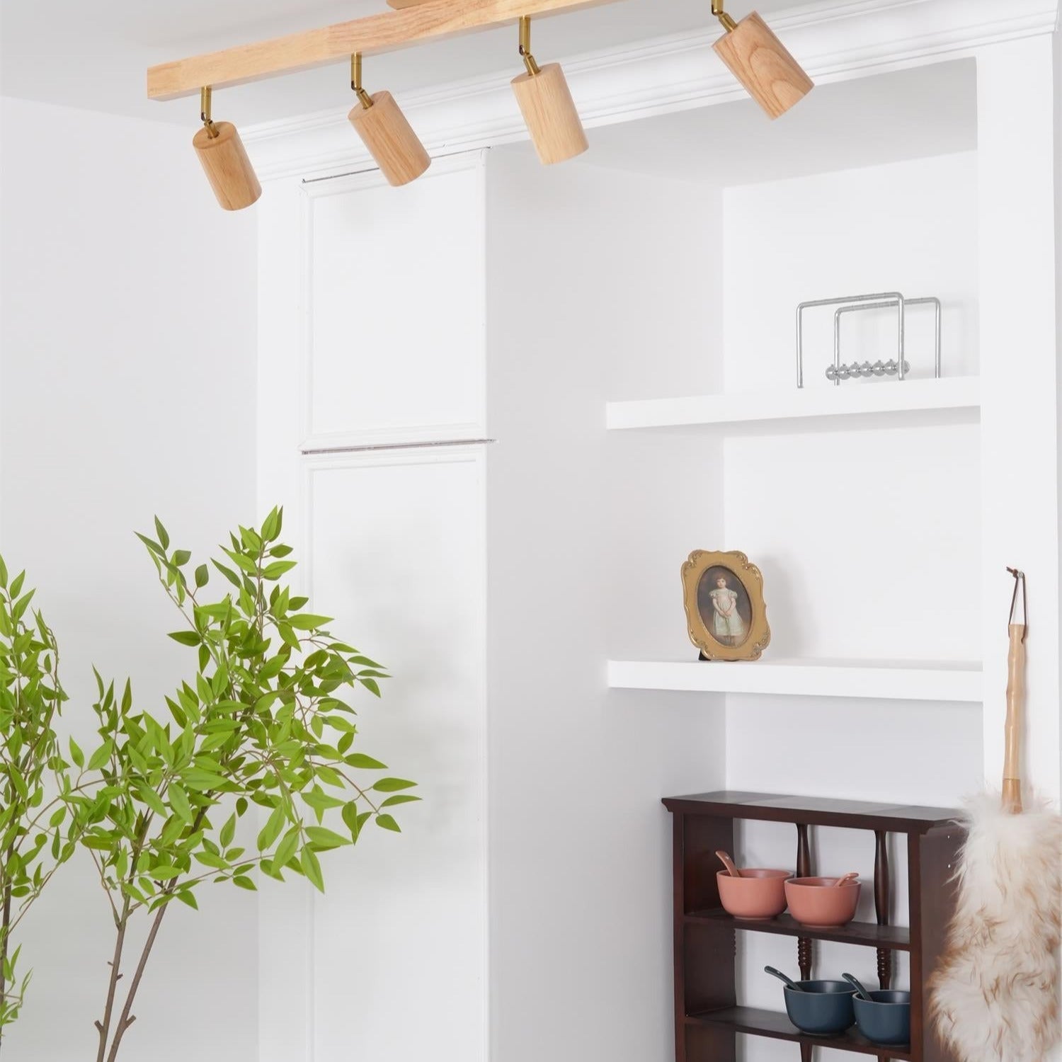 Veril Track Lighting Spotlight Wood - Lamp Copper