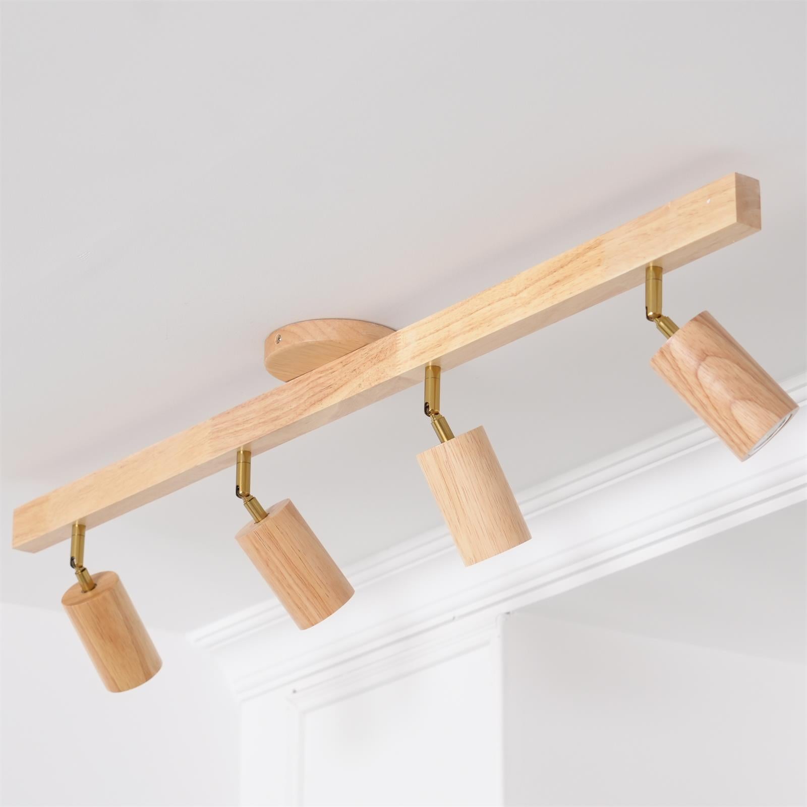 Veril Track Lighting Spotlight Wood - Lamp Copper
