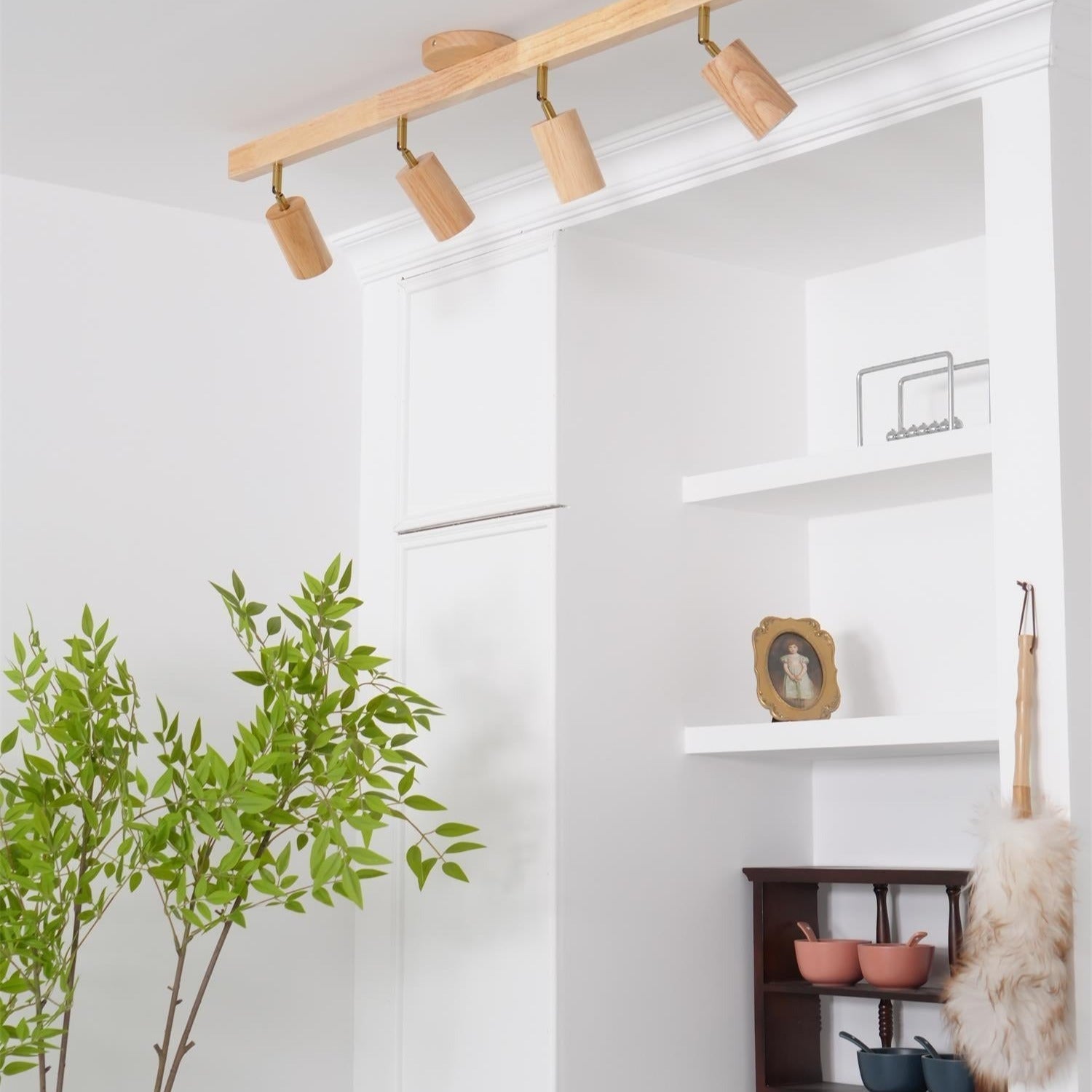 Veril Track Lighting Spotlight Wood - Lamp Copper