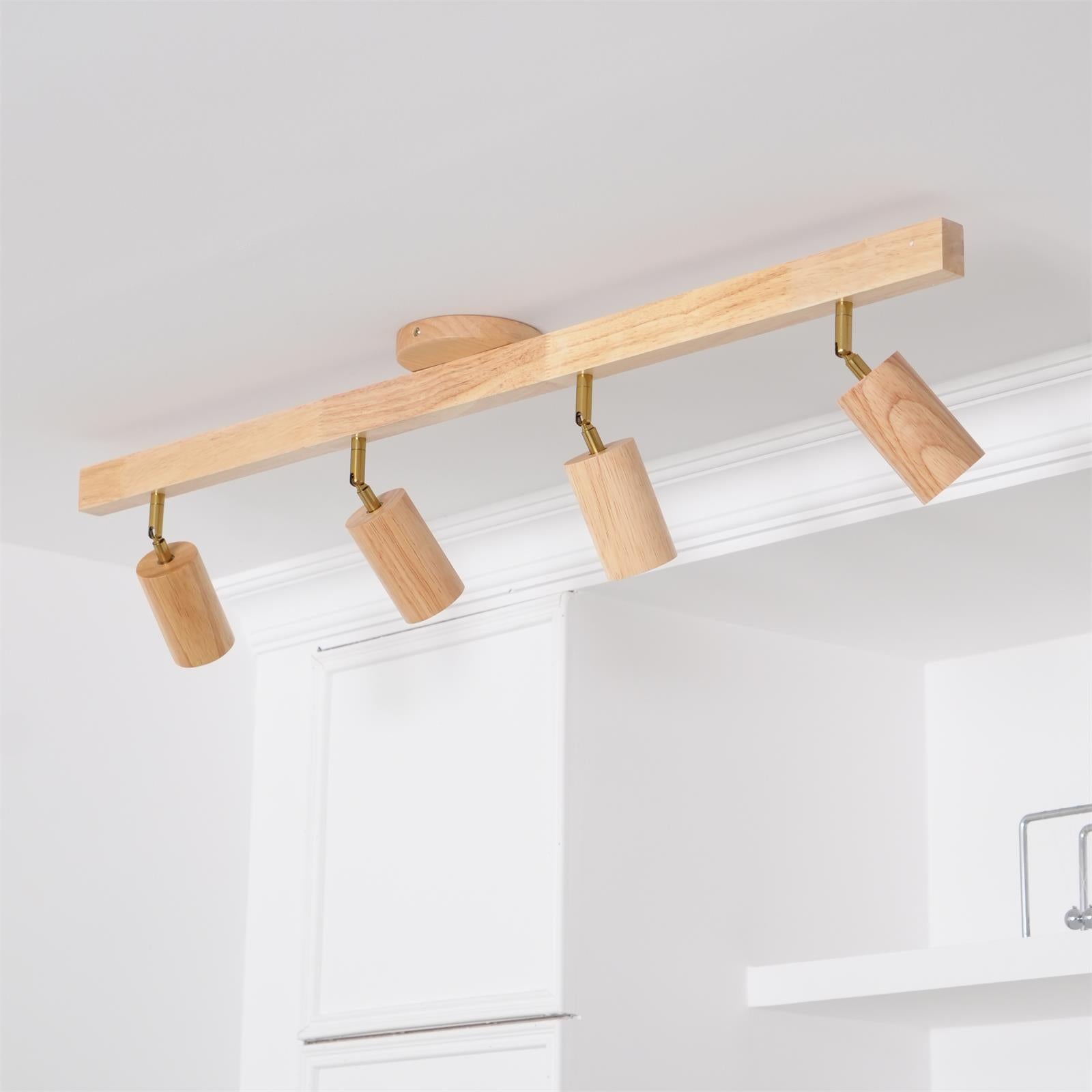 Veril Track Lighting Spotlight Wood - Lamp Copper