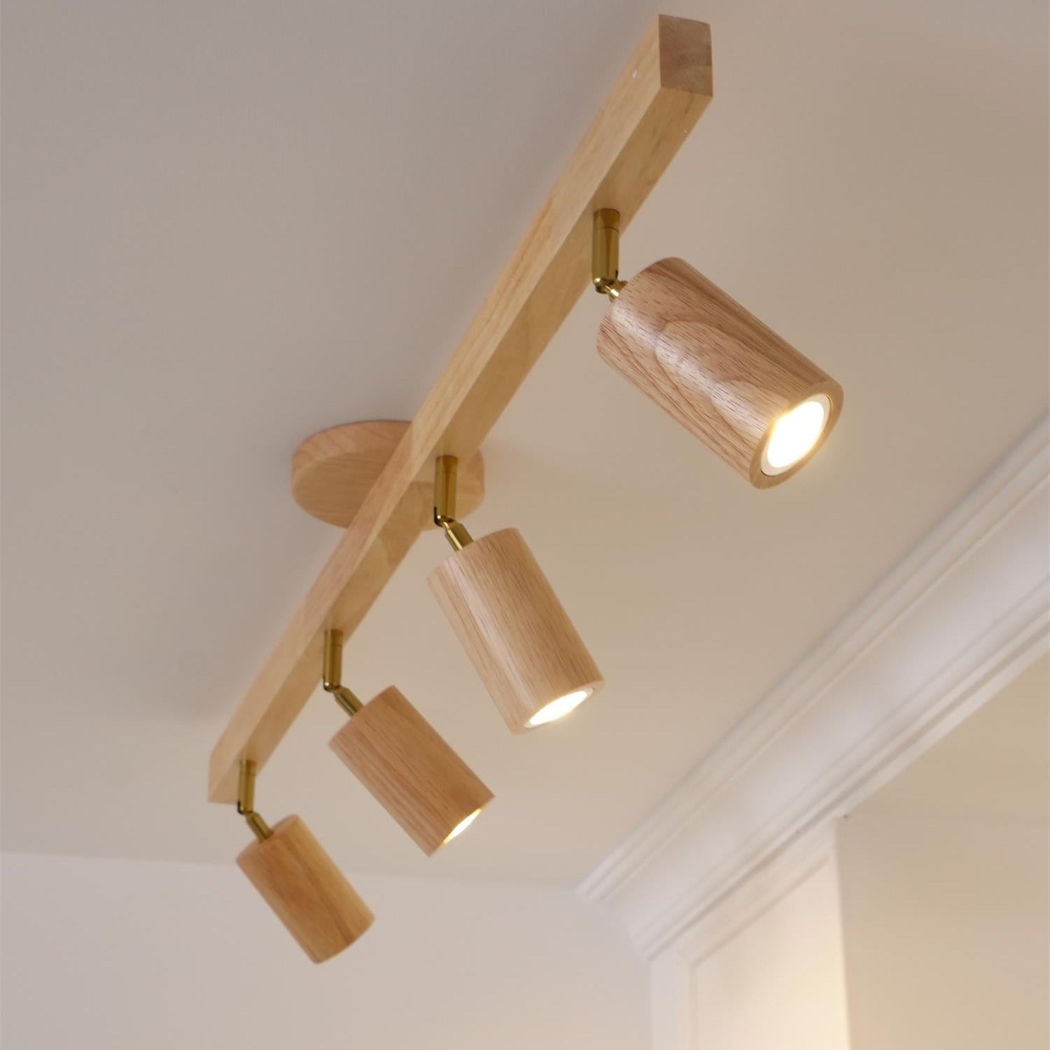 Veril Track Lighting Spotlight Wood - Lamp Copper