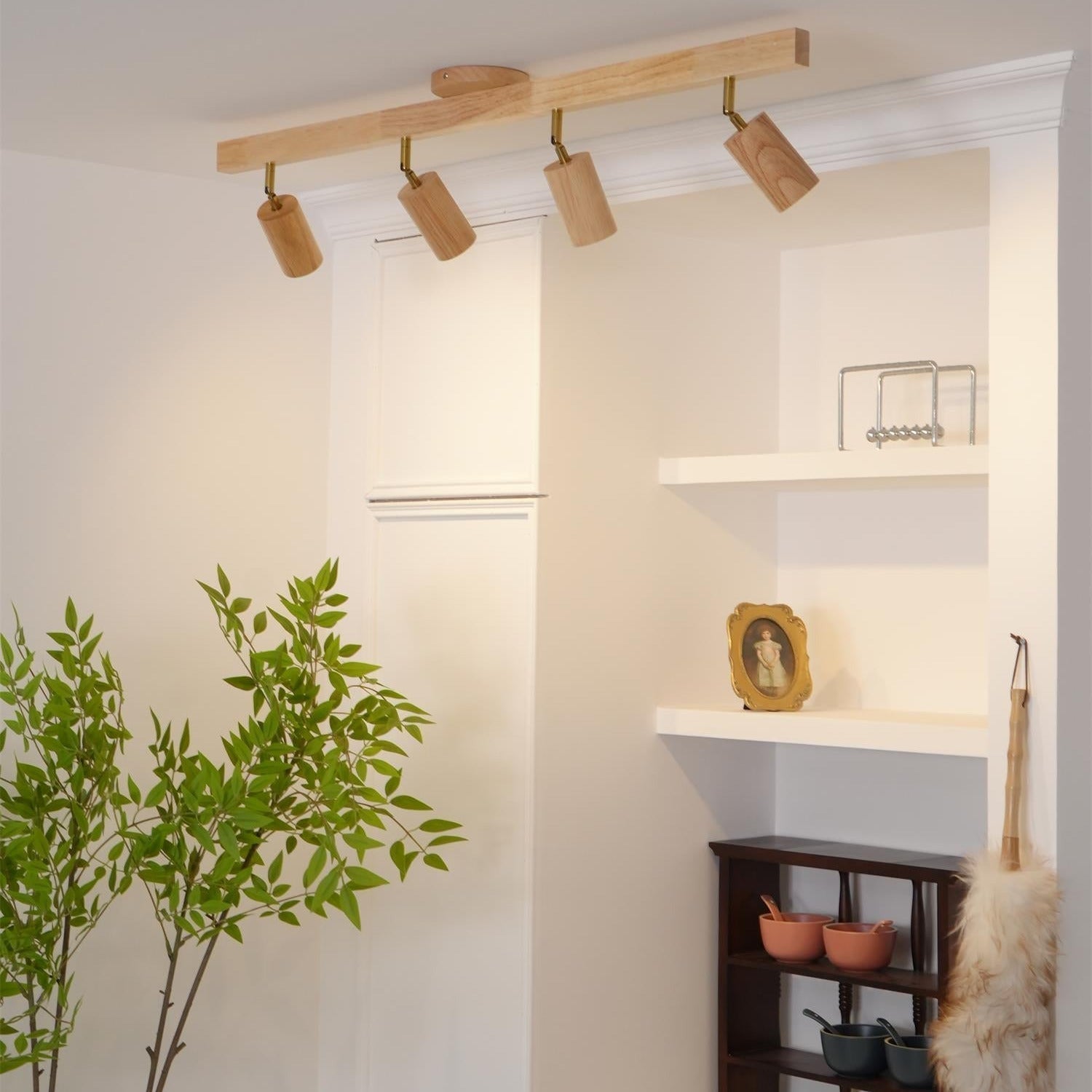 Veril Track Lighting Spotlight Wood - Lamp Copper