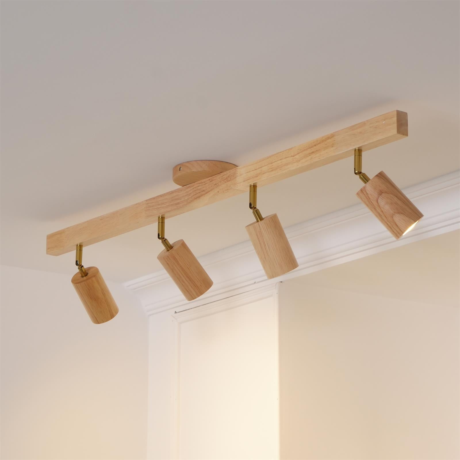 Veril Track Lighting Spotlight Wood - Lamp Copper