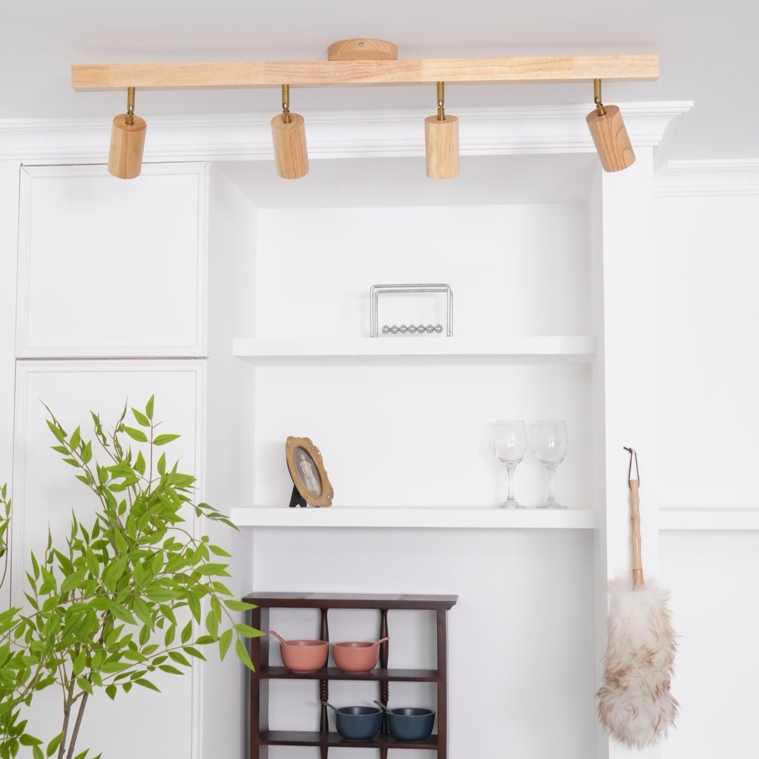 Veril Track Lighting Spotlight Wood - Lamp Copper