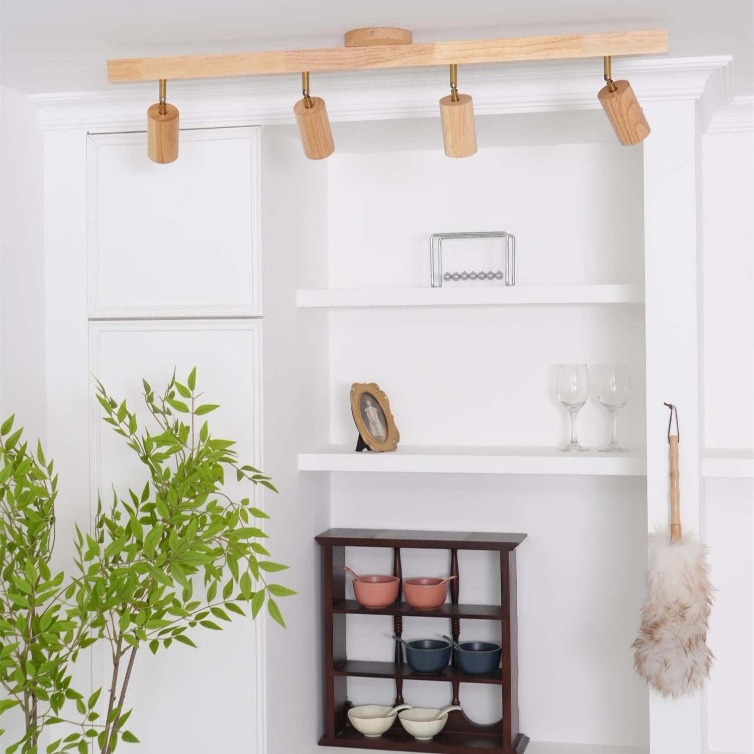 Veril Track Lighting Spotlight Wood - Lamp Copper