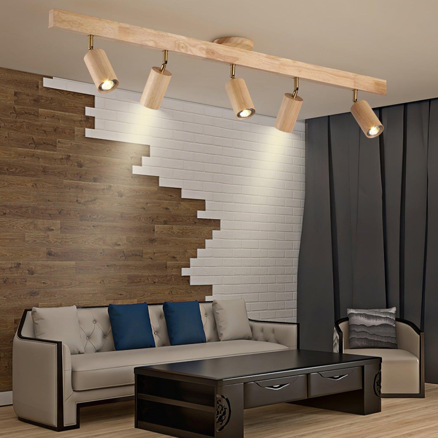 Veril Track Lighting Spotlight Wood - Lamp Copper