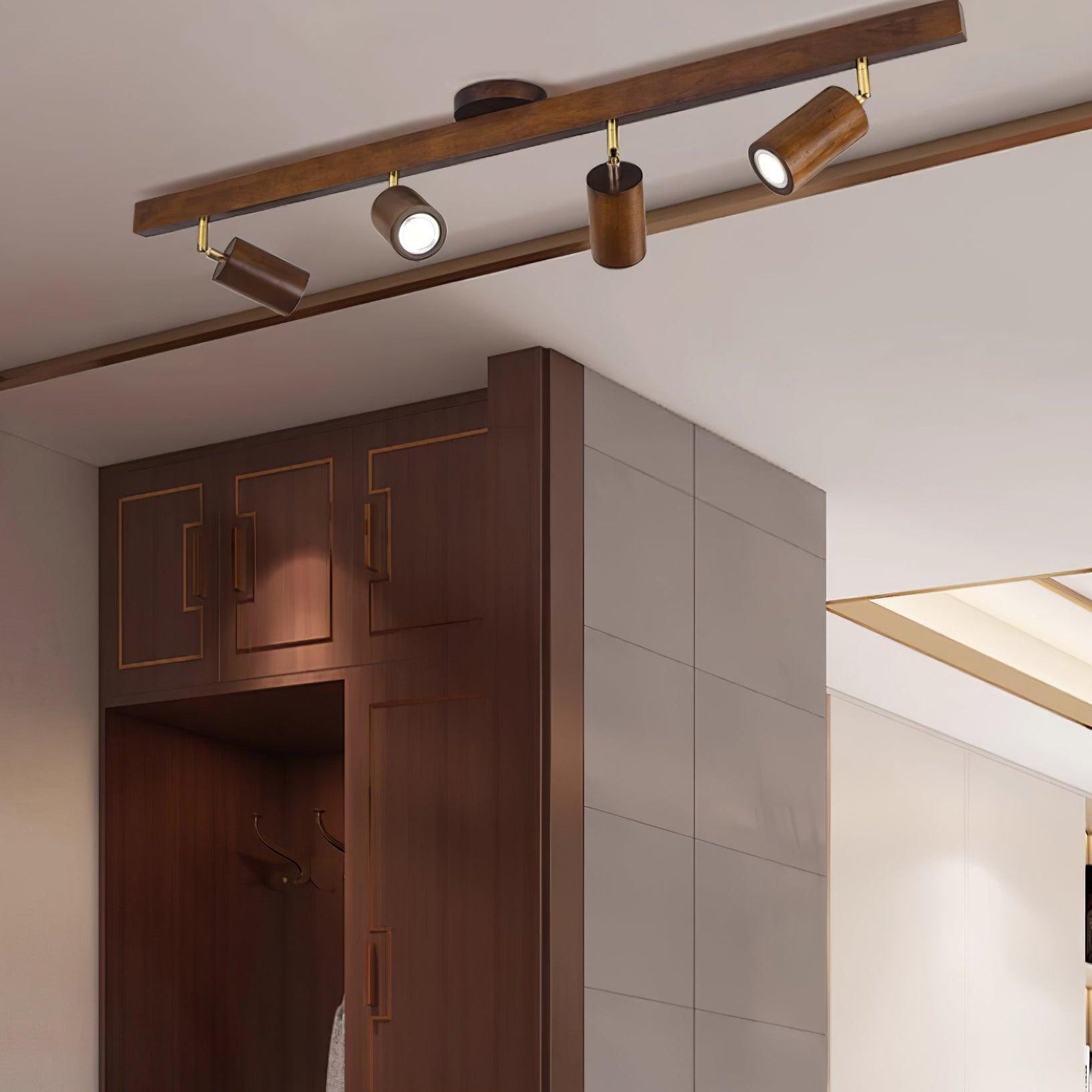 Veril Track Lighting Spotlight Wood - Lamp Copper