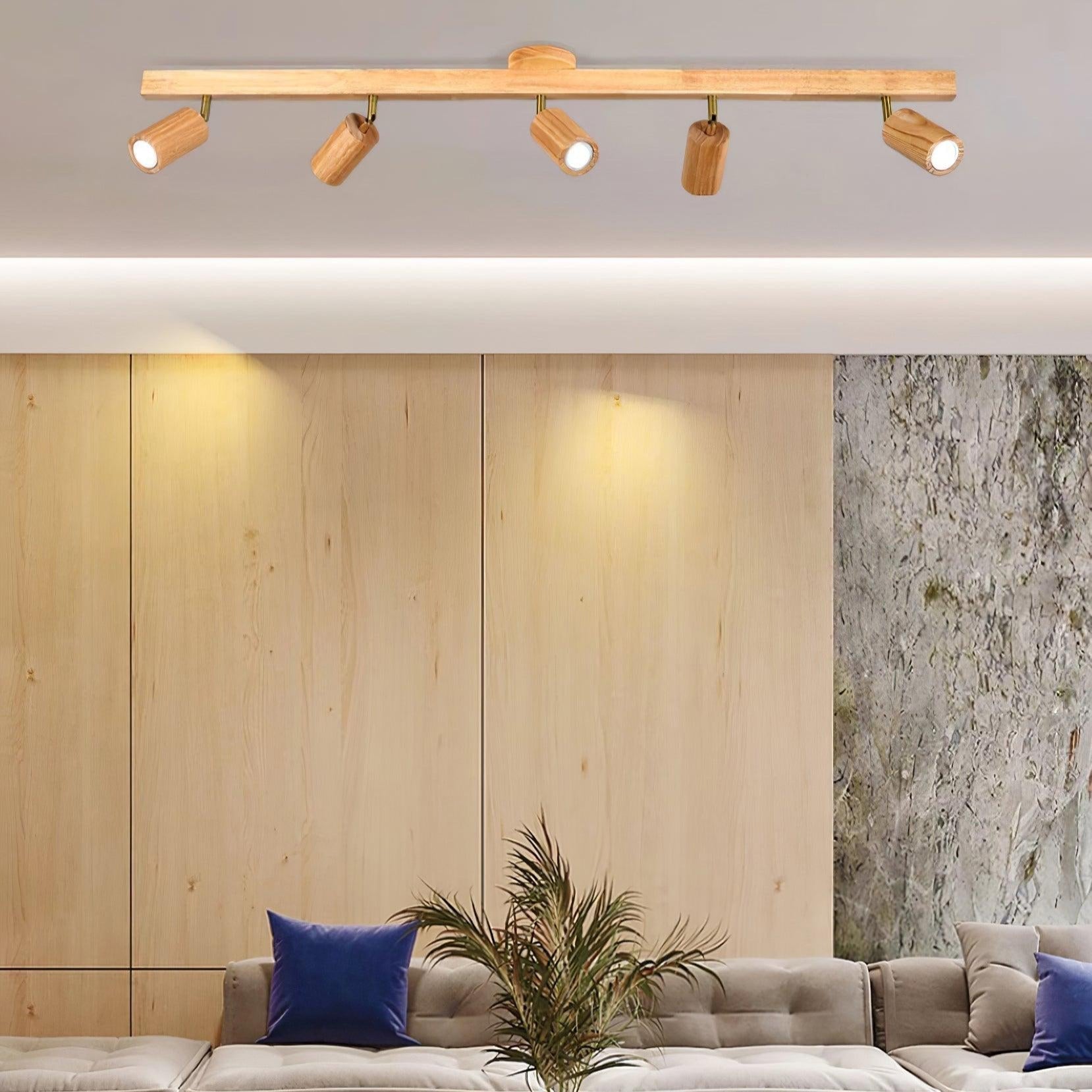 Veril Track Lighting Spotlight Wood - Lamp Copper