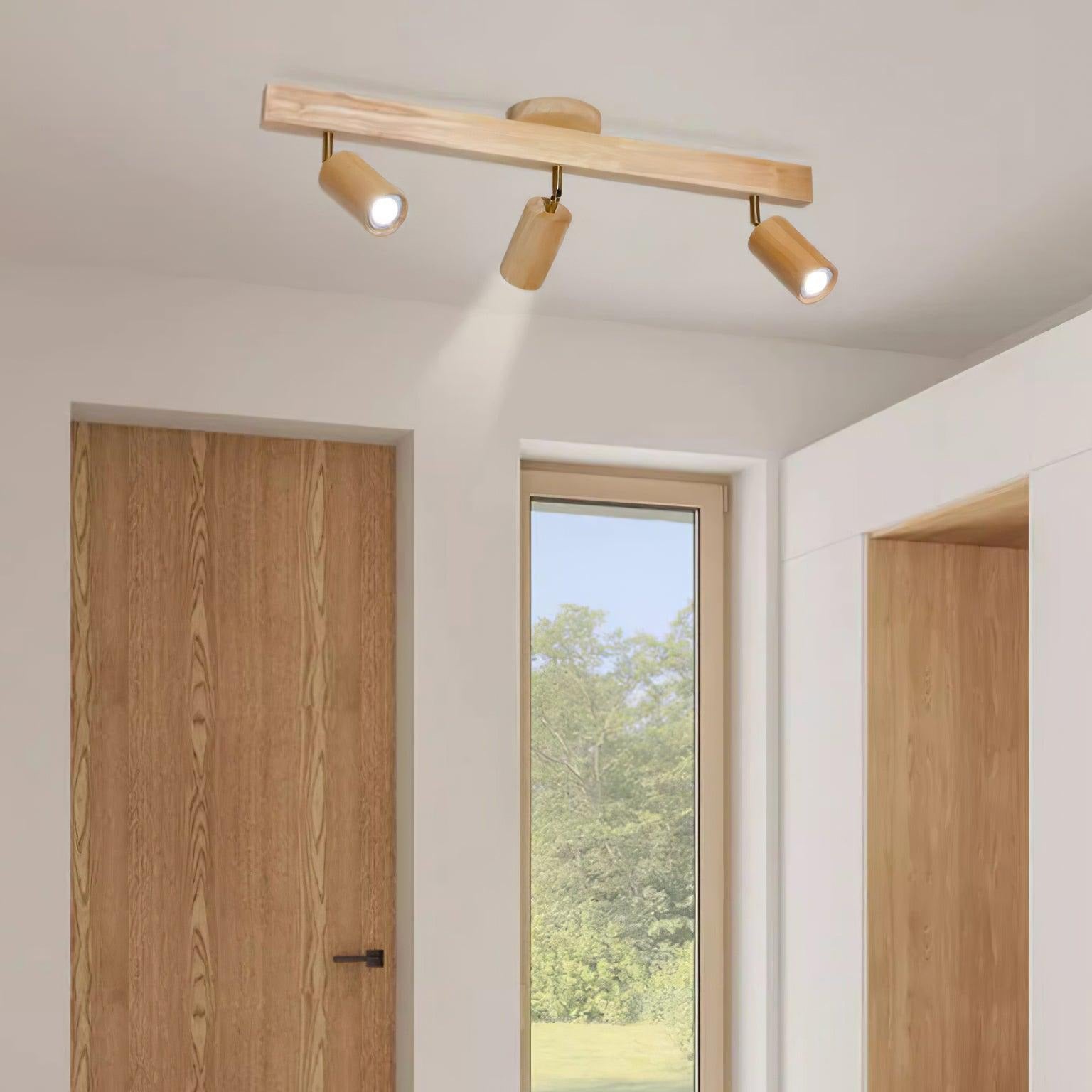 Veril Track Lighting Spotlight Wood - Lamp Copper