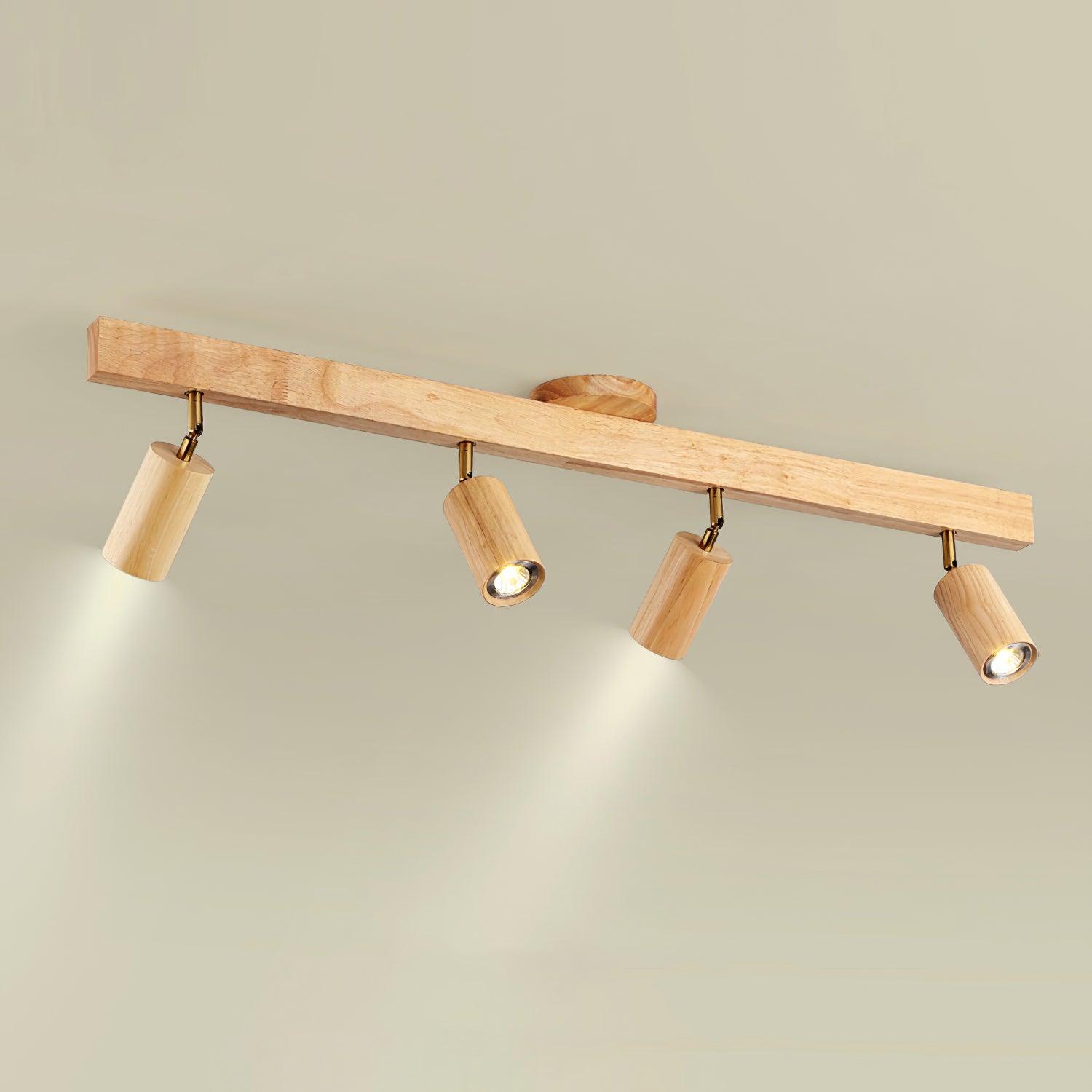 Veril Track Lighting Spotlight Wood - Lamp Copper
