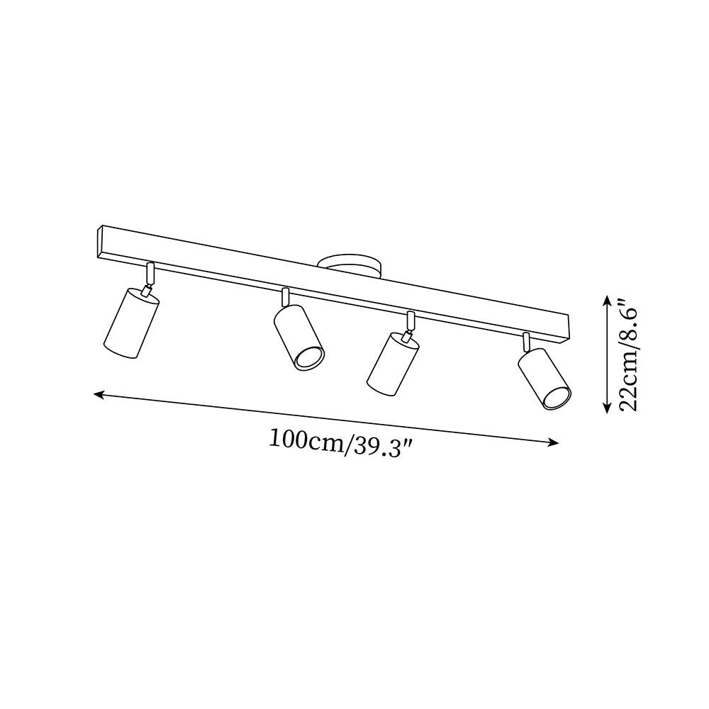 Veril Track Lighting Spotlight Wood - Lamp Copper