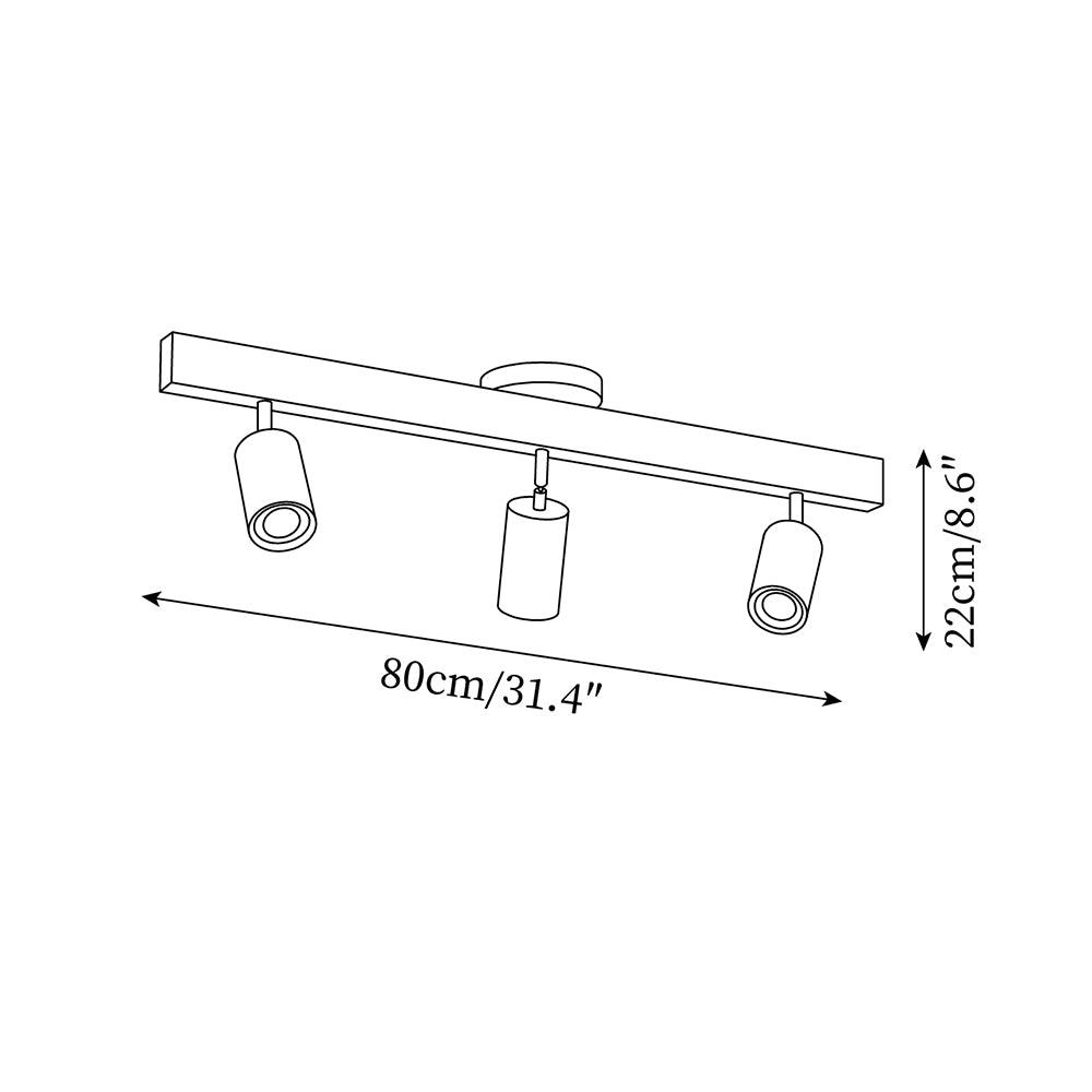 Veril Track Lighting Spotlight Wood - Lamp Copper