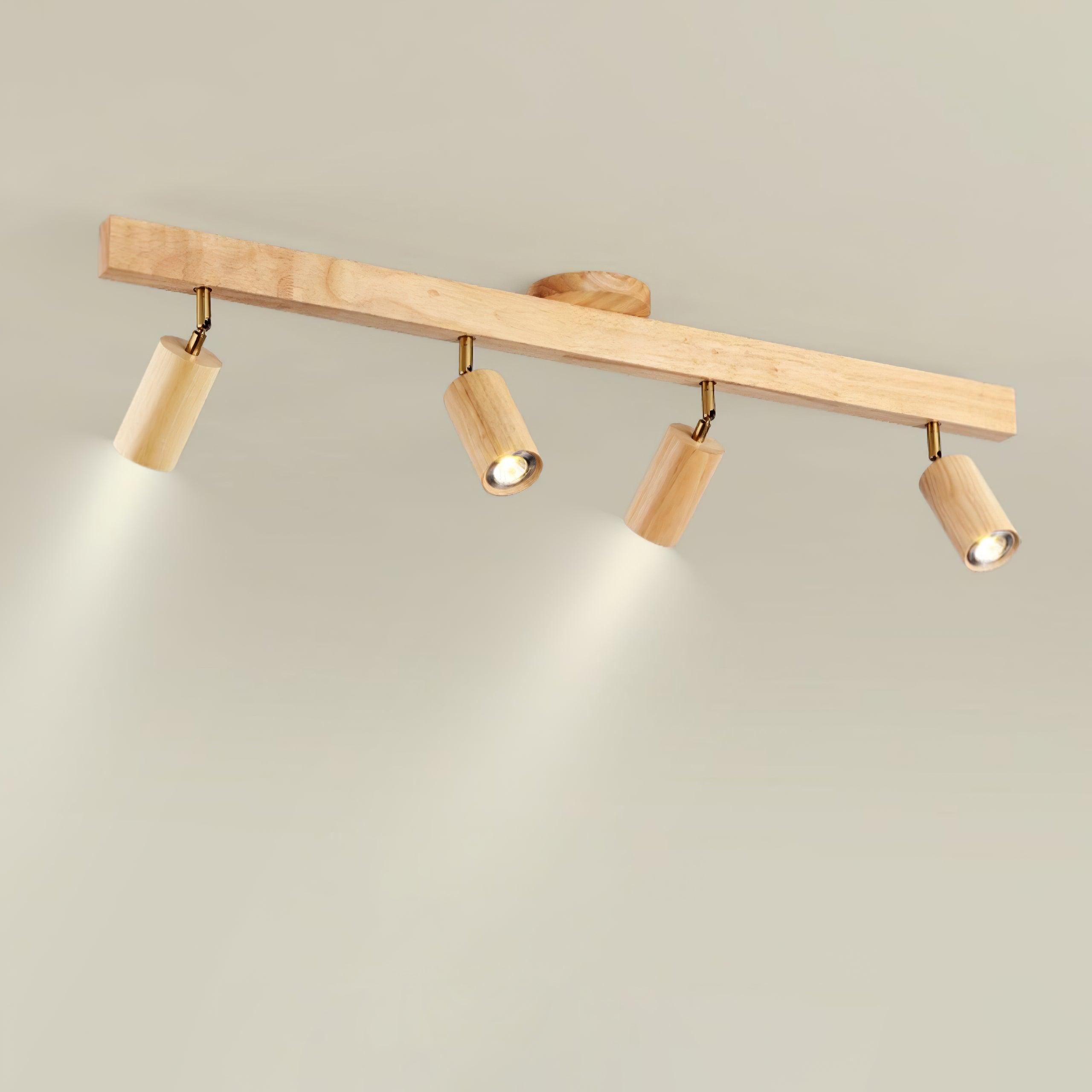 Veril Track Lighting Spotlight Wood - Lamp Copper