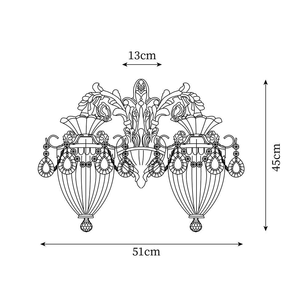 Elosia Gold Double Wall Lamp - Lamp Copper