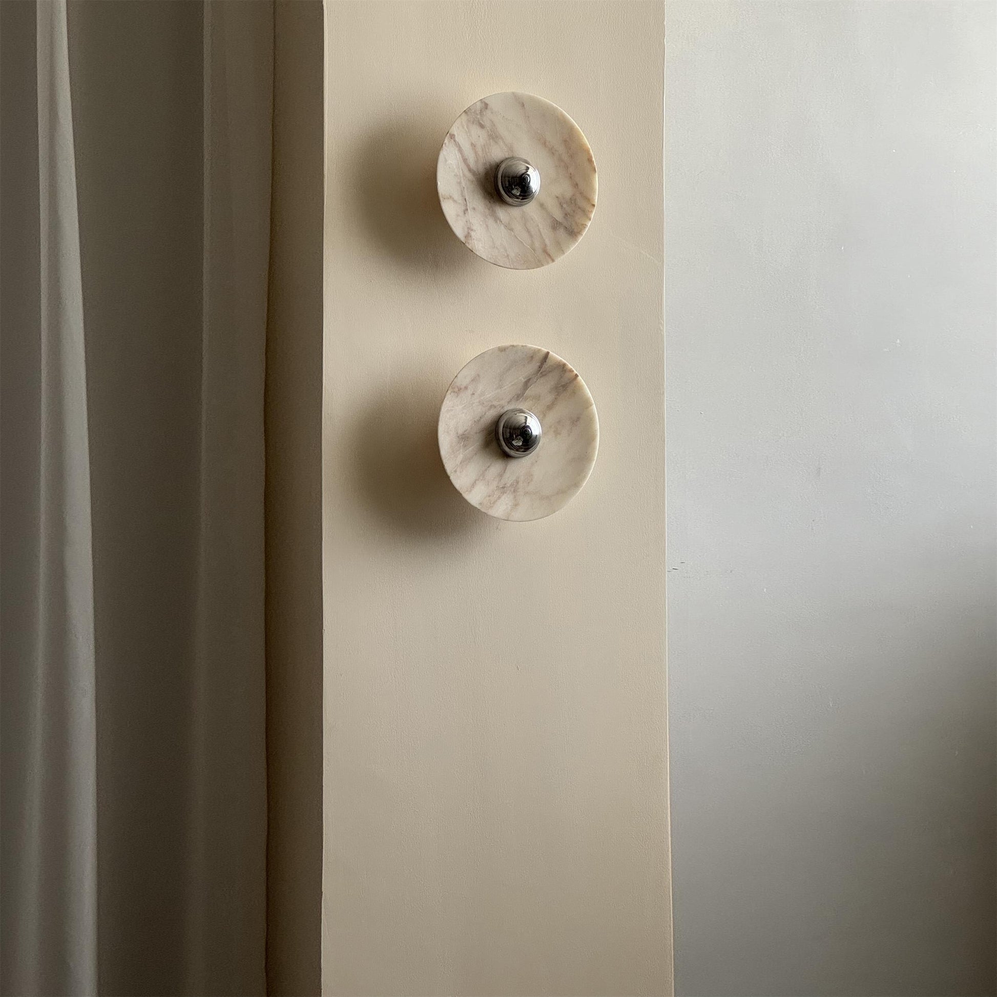 Alba Modern Minimalist Chrome Marble Metal Wall Lamp - Lamp Copper