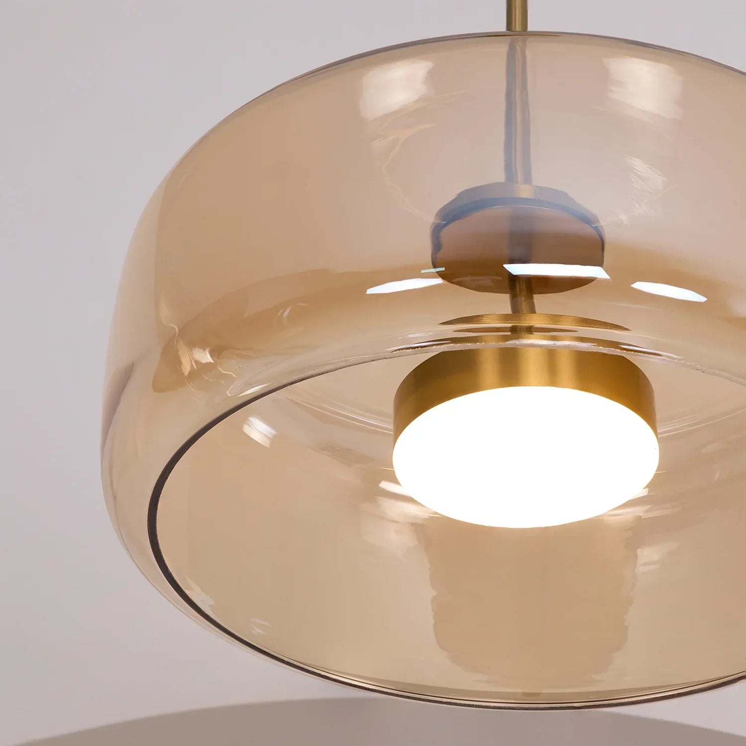 June Morden Glass Pendant Light Clear/Smoky/Amber - Lamp Copper