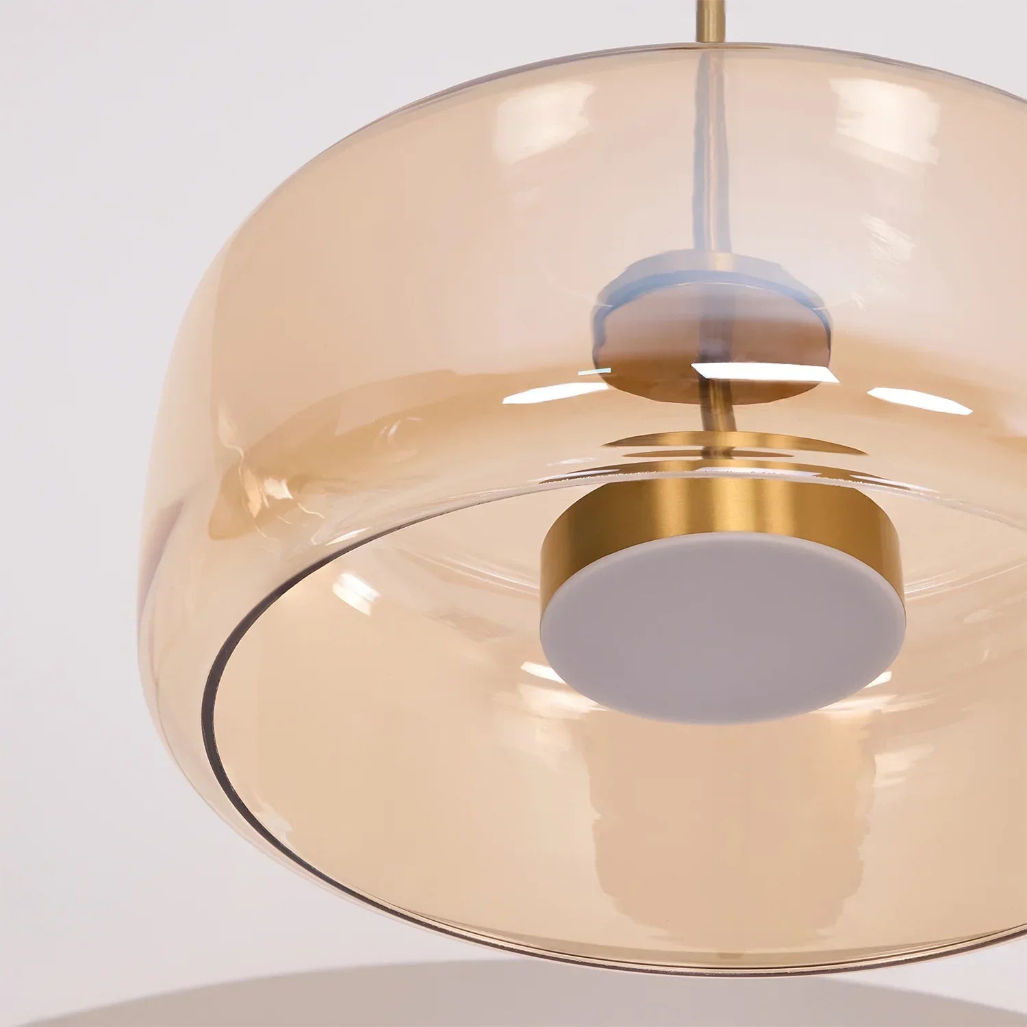 June Morden Glass Pendant Light Clear/Smoky/Amber - Lamp Copper