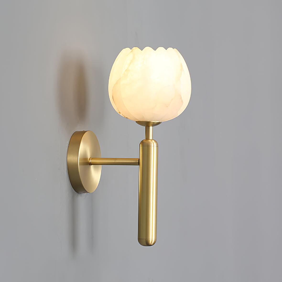 Ralin Alabaster Flowers Wall Lamp - Lamp Copper