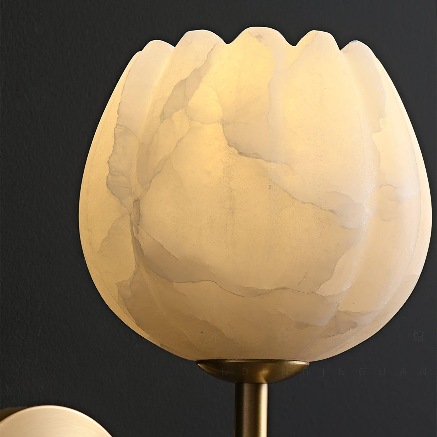 Ralin Alabaster Flowers Wall Lamp - Lamp Copper