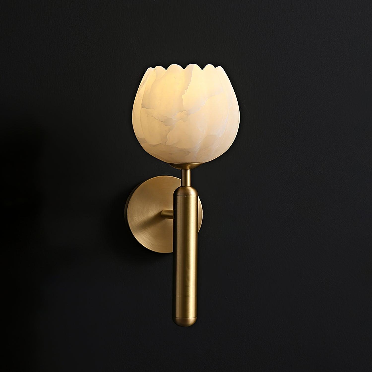 Ralin Alabaster Flowers Wall Lamp - Lamp Copper