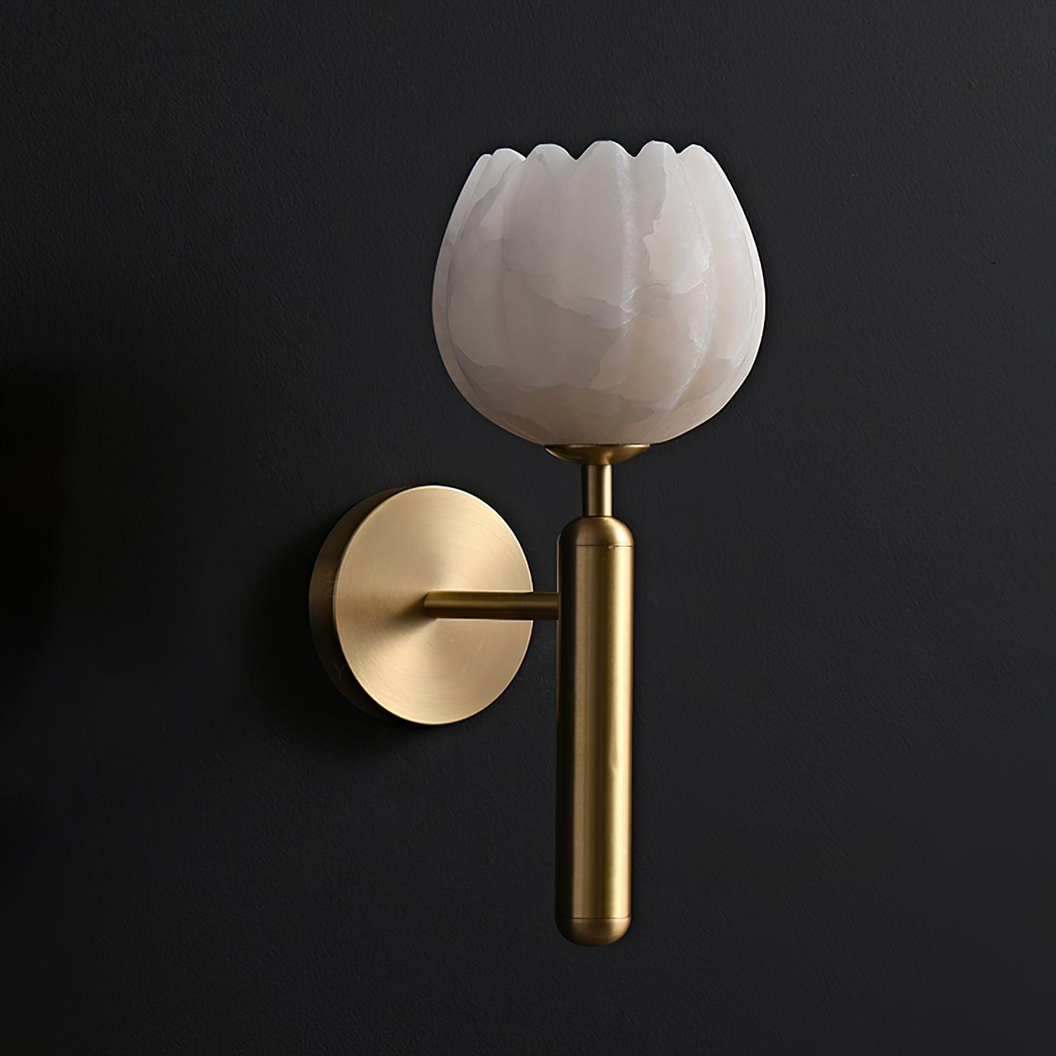 Ralin Alabaster Flowers Wall Lamp - Lamp Copper