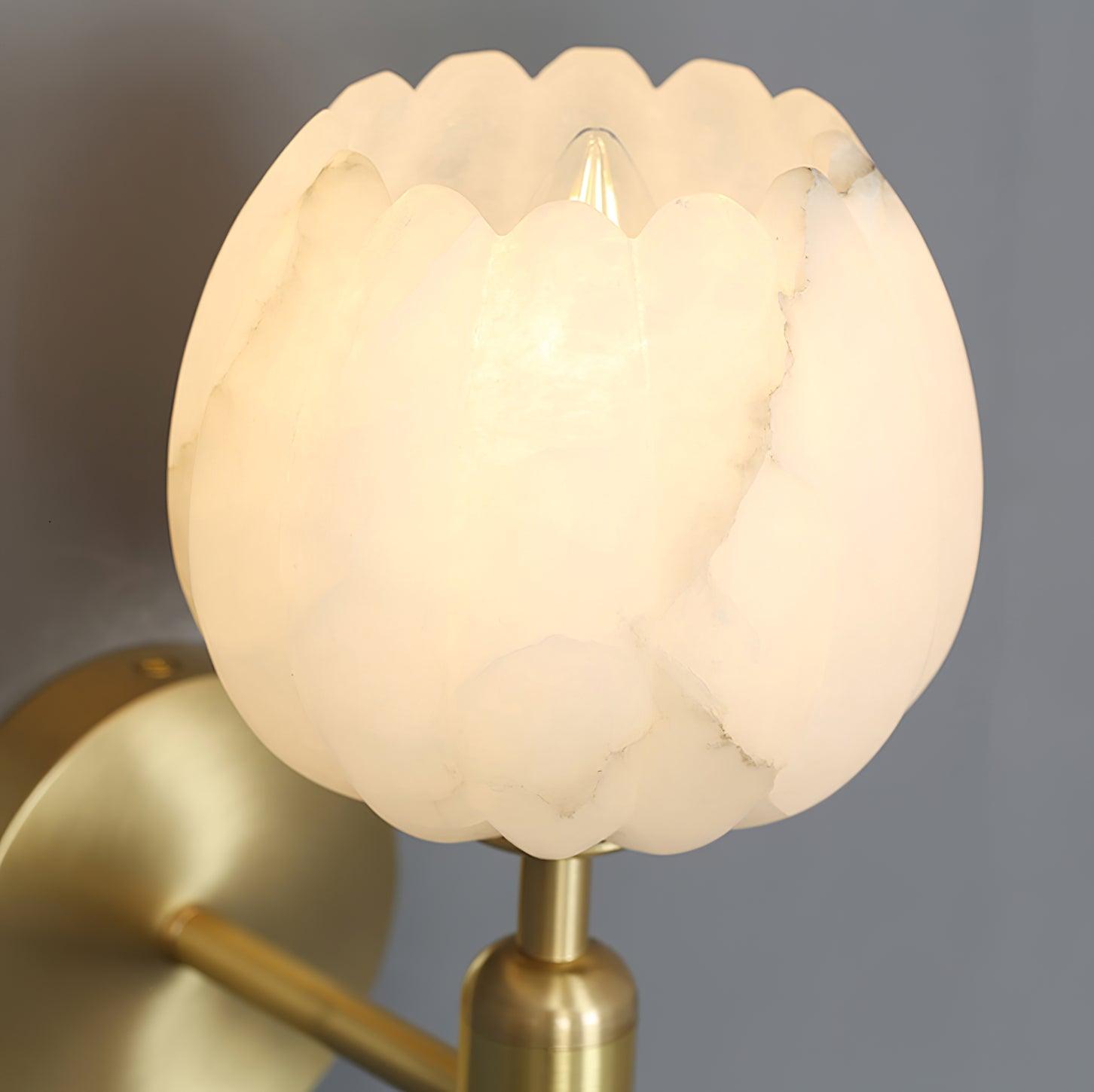 Ralin Alabaster Flowers Wall Lamp - Lamp Copper