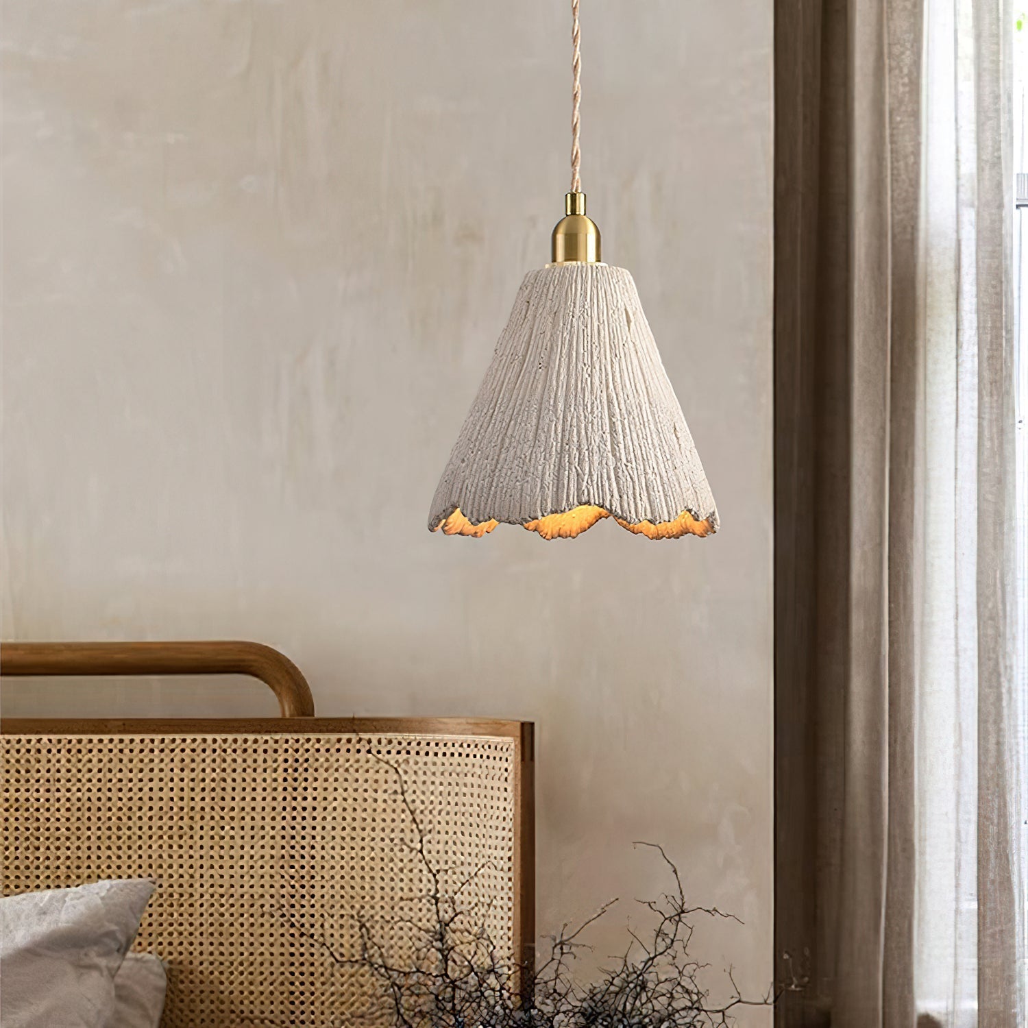 Kirae Textured Pendant Lights Cement - Lamp Copper